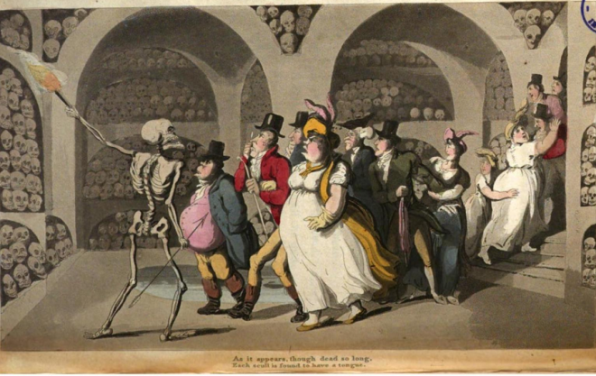 The English Dance of Death, Th. Rowlandson 1815 the vision of skulls